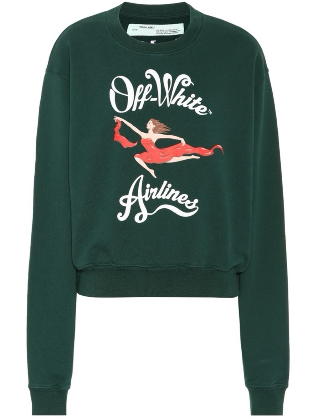 Off-White c/o Virgil Abloh Green Off White Airlines Crewneck Sweatshirt
